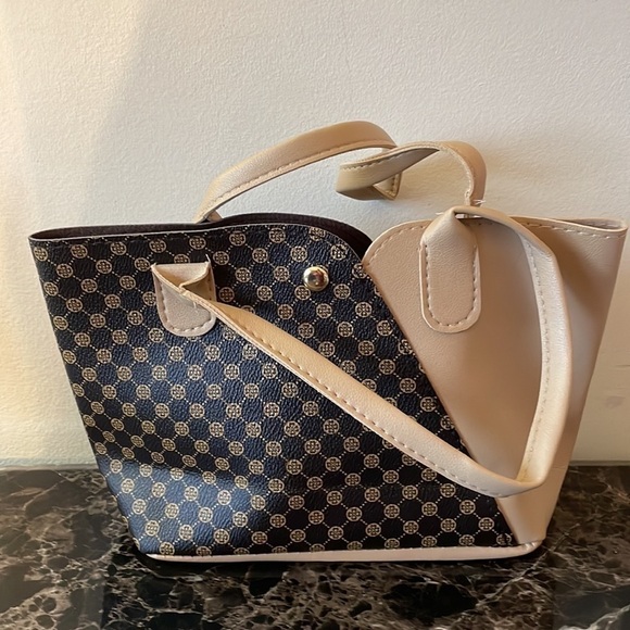 Brown Checkered Pattern Mini Tote Bag - Picture 9 of 13